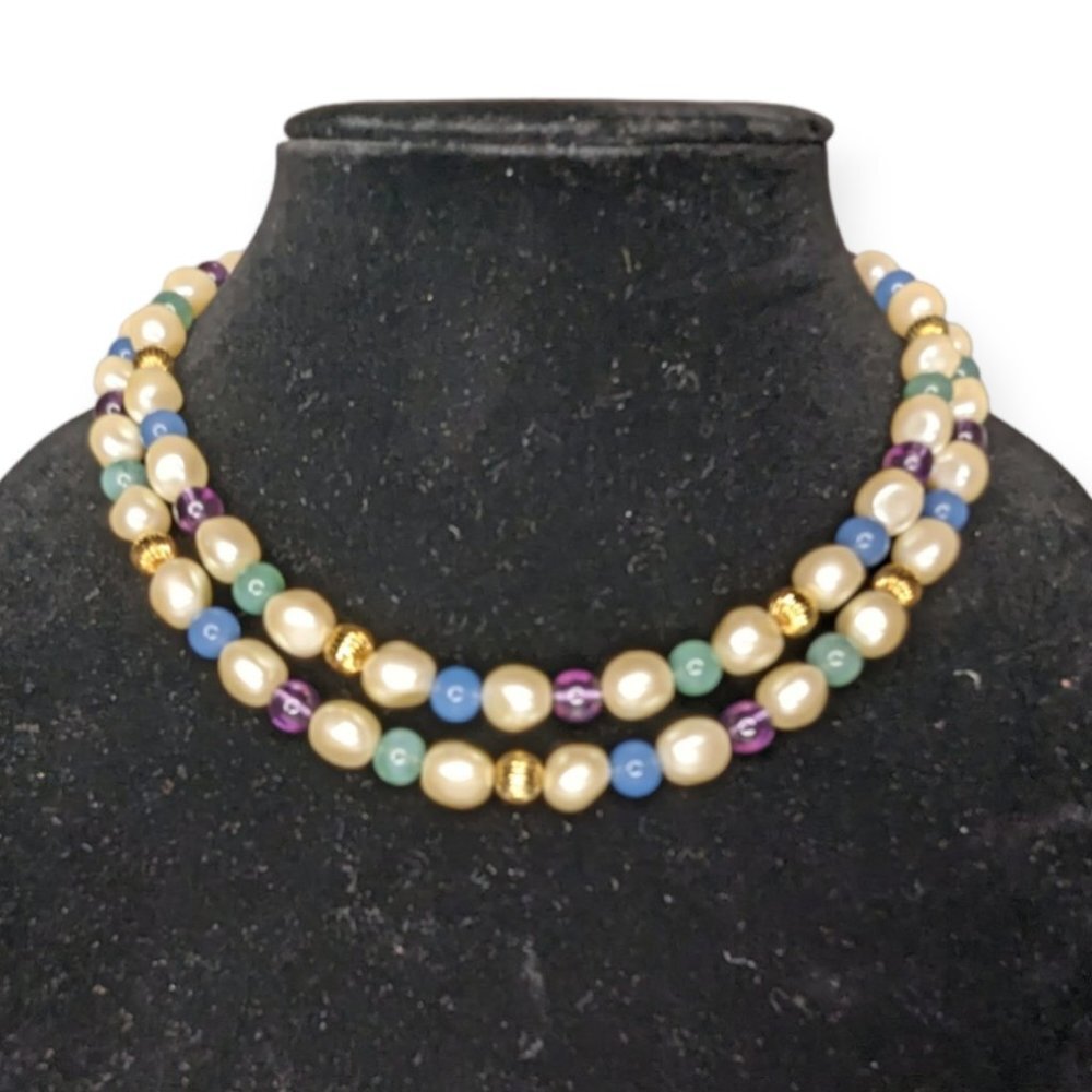 Strand of Beads with Faux Pearls